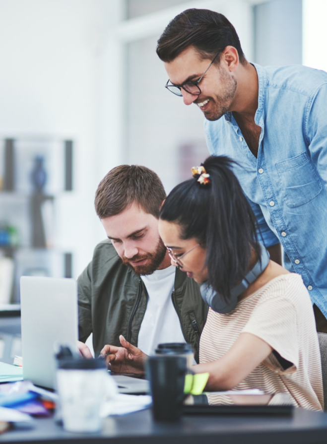 Team working on small business solutions